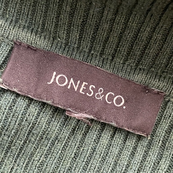 Jones & Co Angora Rabbit Hair Blend Cowl Neck Sweater Dress Green Size Medium - Picture 9 of 9